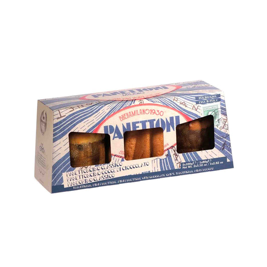 BRERAMILANO TRADITIONAL MINI PANETTONES WITH CHOCOLATE CHIPS PACK OF 3