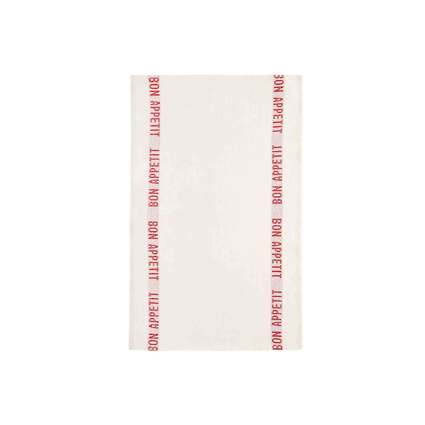 CHARVET EDITIONS BON APPETIT TEA TOWEL - WHITE/RED