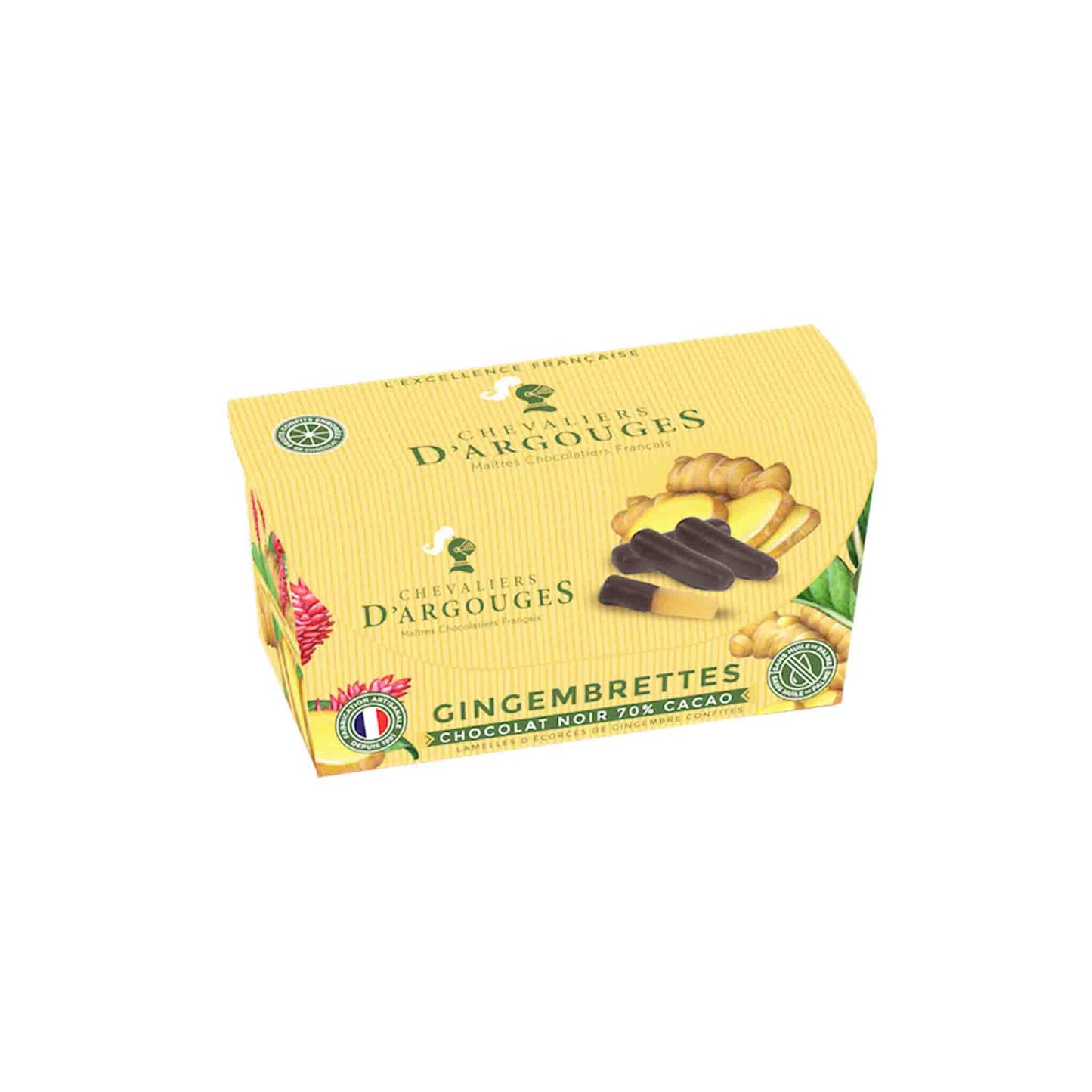 CHEVALIERS D'ARGOUGES CANDIED GINGER WITH DARK CHOCOLATE 160g