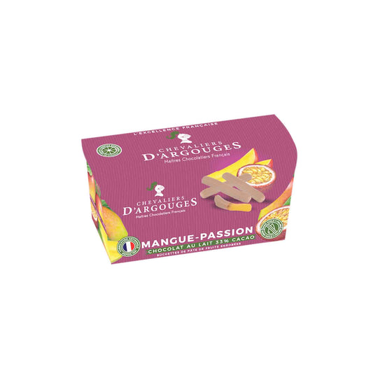 CHEVALIERS D'ARGOUGES CANDIED MANGO PASSION FRUIT WITH MILK CHOCOLATE 150g