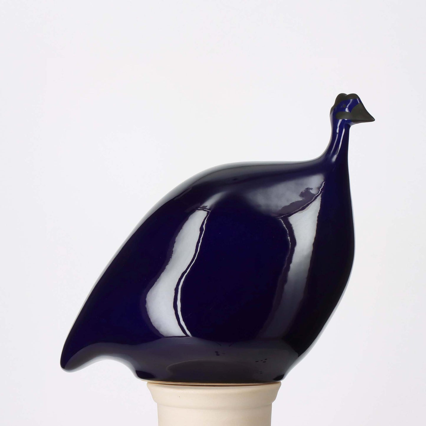 LES CERAMIQUES DE LUSSAN GUINEA FOWL - LARGE SOLID BLUE