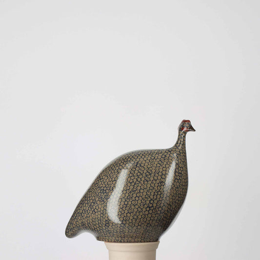 LES CERAMIQUES DE LUSSAN GUINEA FOWL - SMALL GREY SPOTTED COBALT