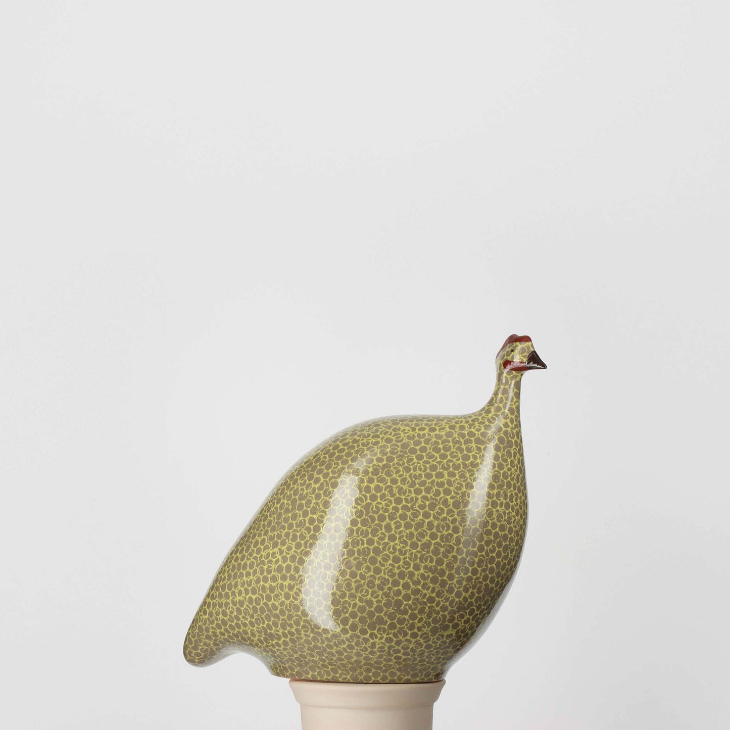 LES CERAMIQUES DE LUSSAN GUINEA FOWL -  SMALL GREY SPOTTED YELLOW