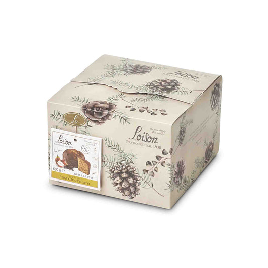 LOISON PANETTONE WITH CANDIED PEAR AND DARK CHOCOLATE DROPS 500g