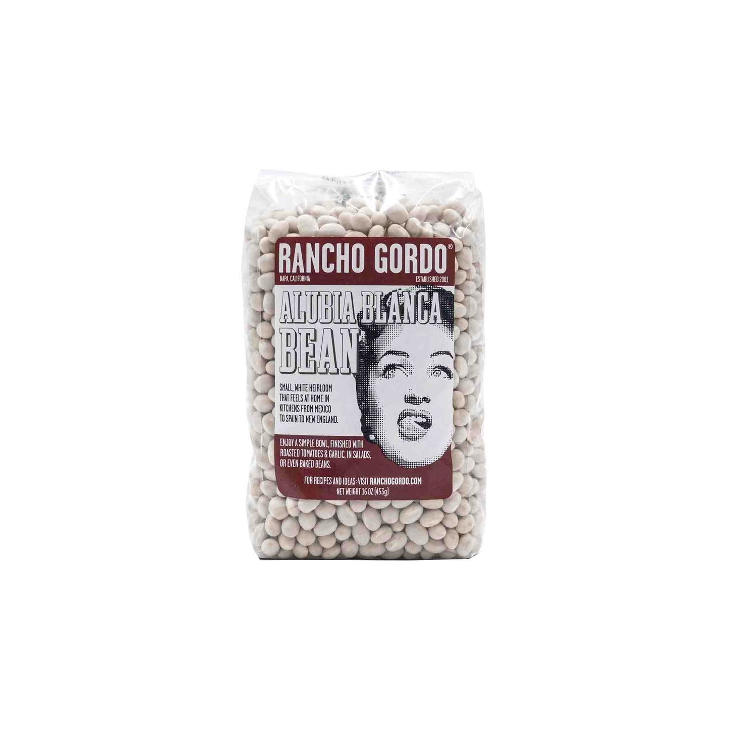 RANCHO GORDO ALUBIA BLANCA BEANS 16oz