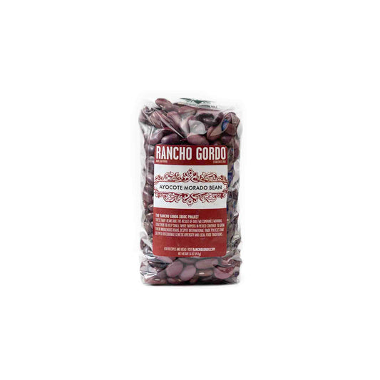 RANCHO GORDO AYOCOTE MORADO BEANS 16oz