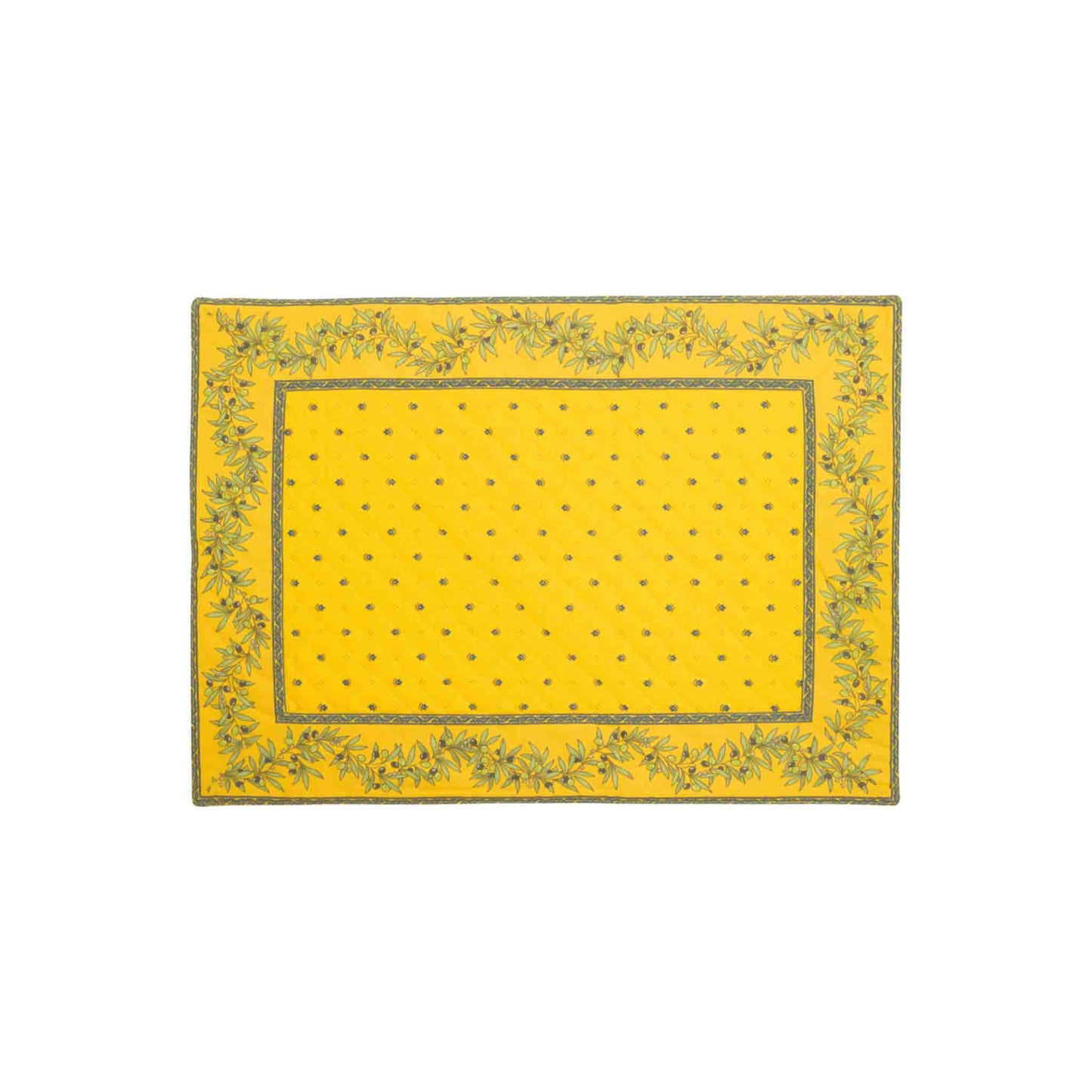 TISSUS TOSELLI CALISSON OLIVETTE BORDERED PLACEMAT - YELLOW/BLUE