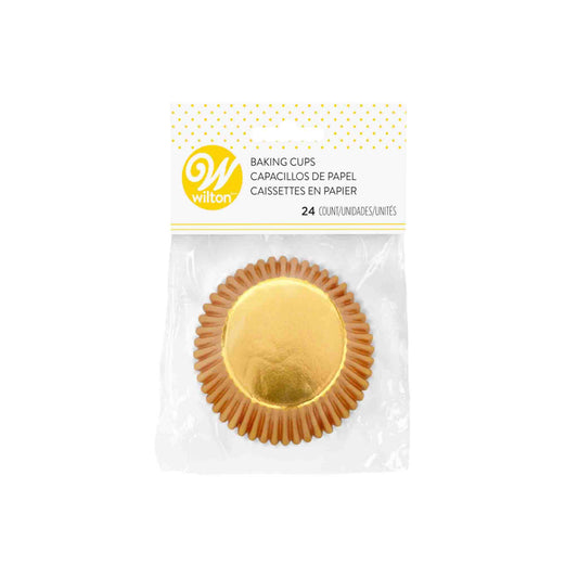 WILTON GOLD FOIL BAKING CUPS 24 COUNT