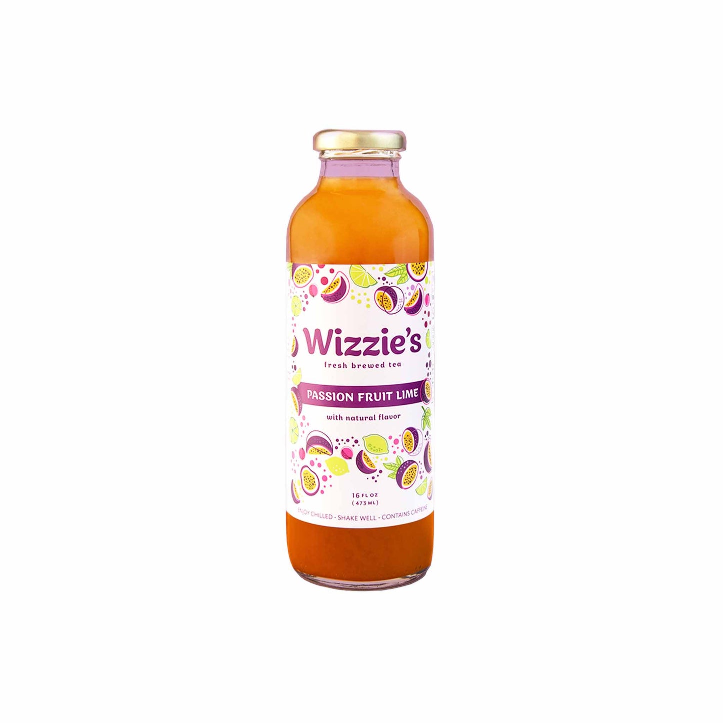 WIZZIE'S PASSIONFRUIT LIME TEA 16oz