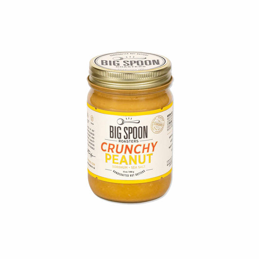 BIG SPOON ROASTERS CRUNCHY PEANUT BUTTER WITH SORGHUM SYRUP 13oz