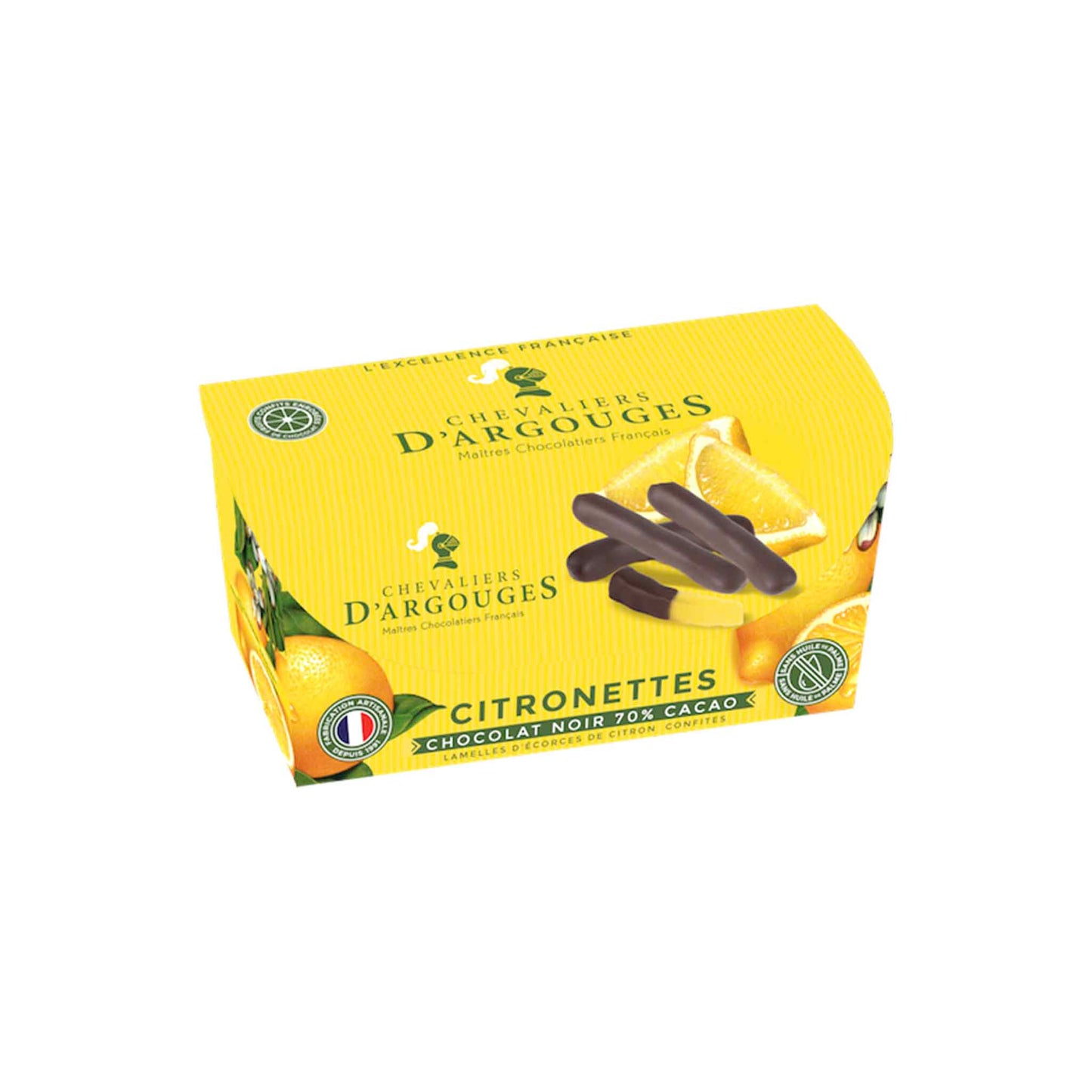 CHEVALIERS D'ARGOUGES CANDIED LEMON WITH DARK CHOCOLATE 170g