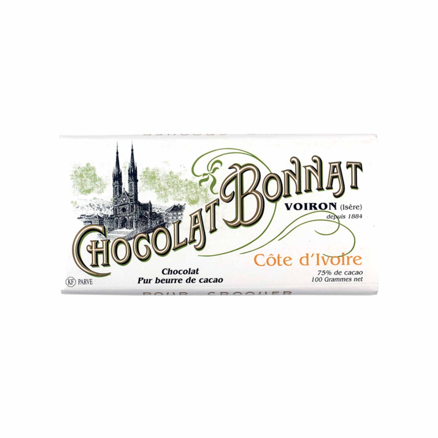 CHOCOLAT BONNAT COTE D'IVOIRE 75% DARK CHOCOLATE 100g