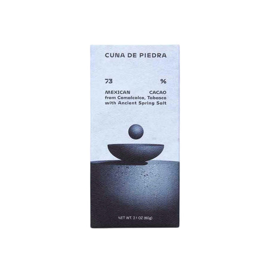 CUNA DE PIEDRA WITH ANCIENT SPRING SALT 73% DARK CHOCOLATE 2.1oz