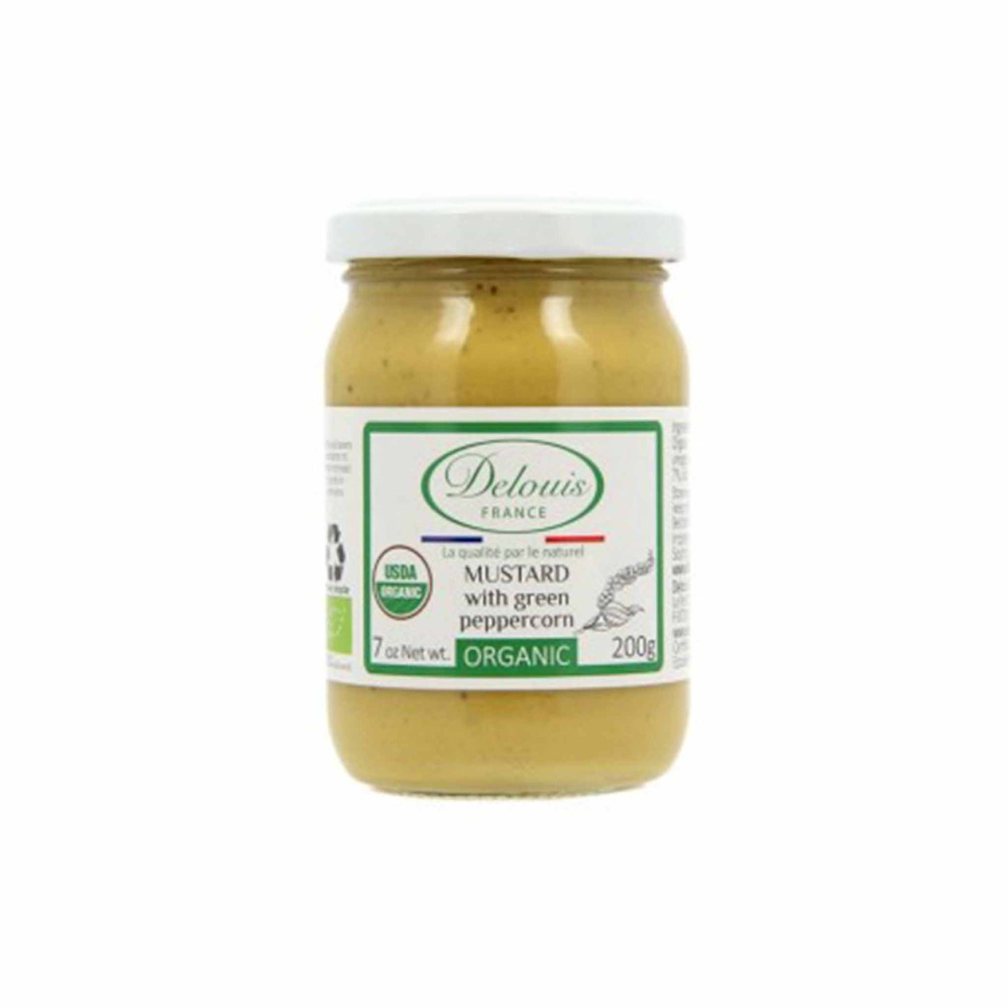 DELOUIS ORGANIC GREEN PEPPERCORN MUSTARD 200g