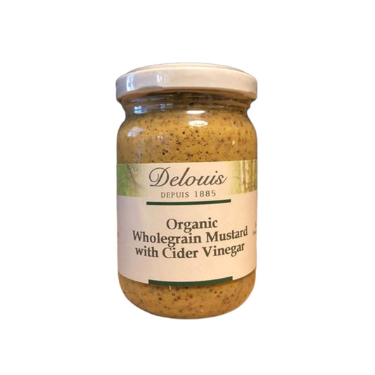 DELOUIS ORGANIC WHOLEGRAIN MUSTARD WITH CIDER VINEGAR 190g