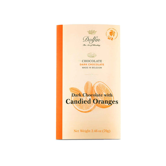 DOLFIN DARK CHOCOLATE WITH CANDIED ORANGES 70g