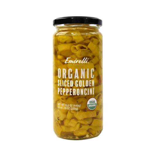 EMIRELLI ORGANIC SLICED GOLDEN PEPPERONCINI 440g