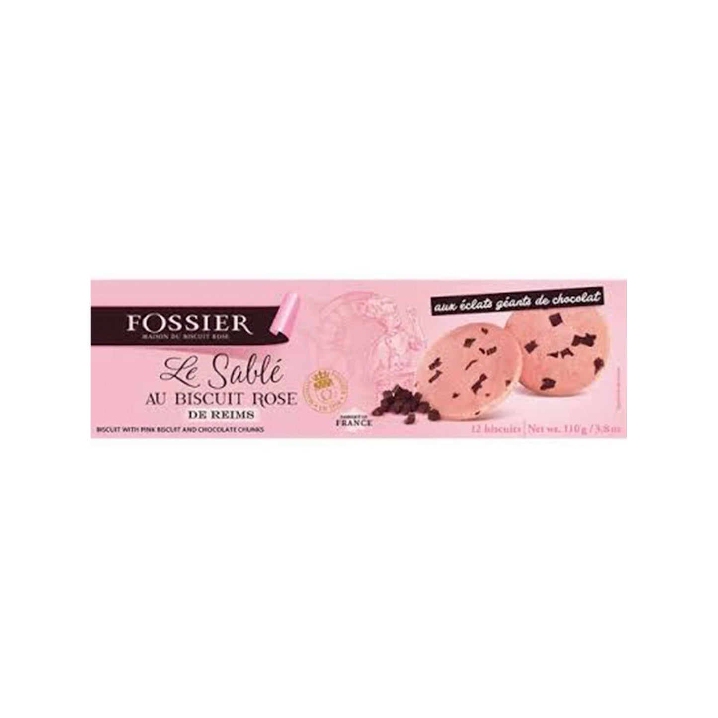 FOSSIER PINK BISCUITS WITH CHOCOLATE CHUNKS 110g