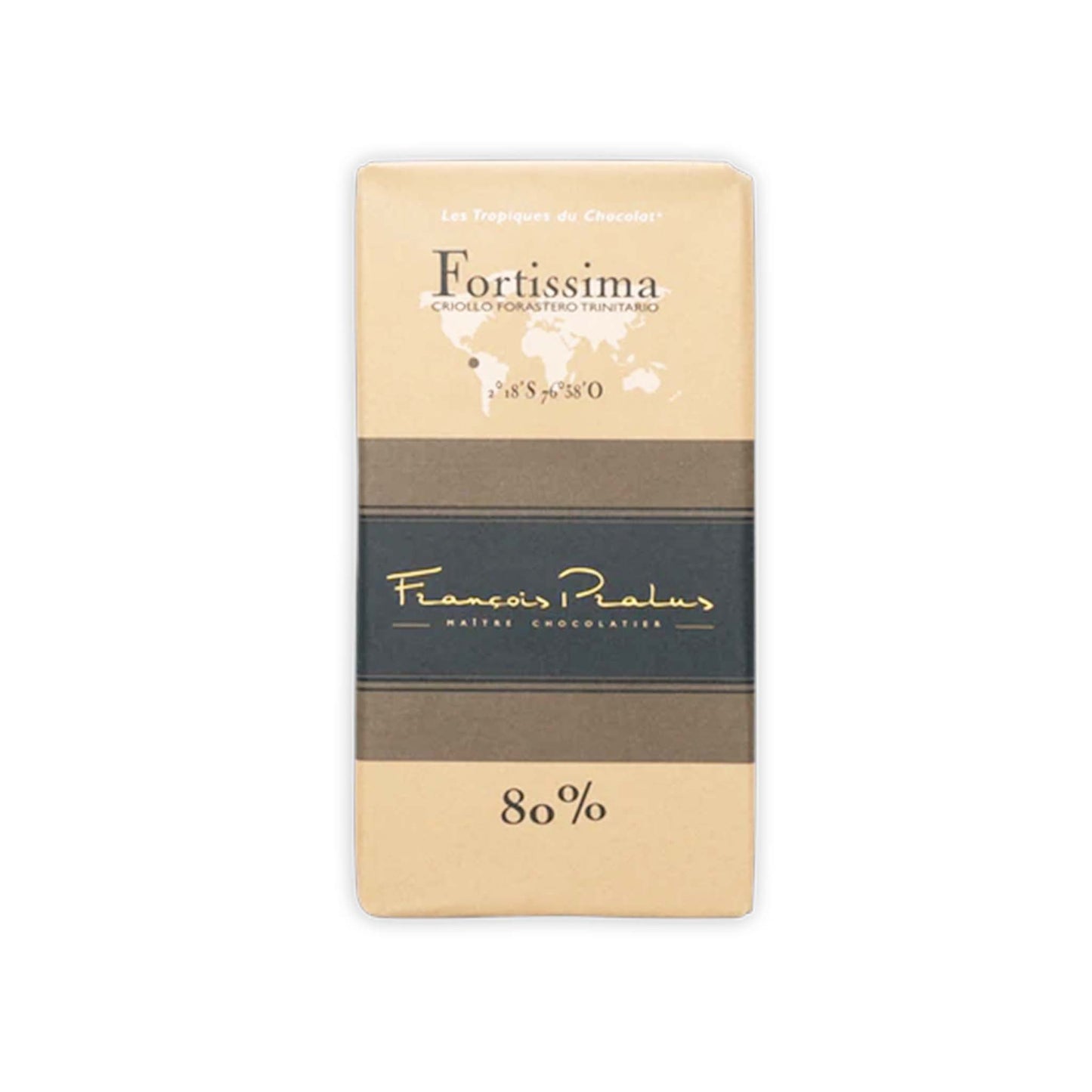 FRANCOIS PRALUS FORTISSIMA 80% DARK CHOCOLATE 100g