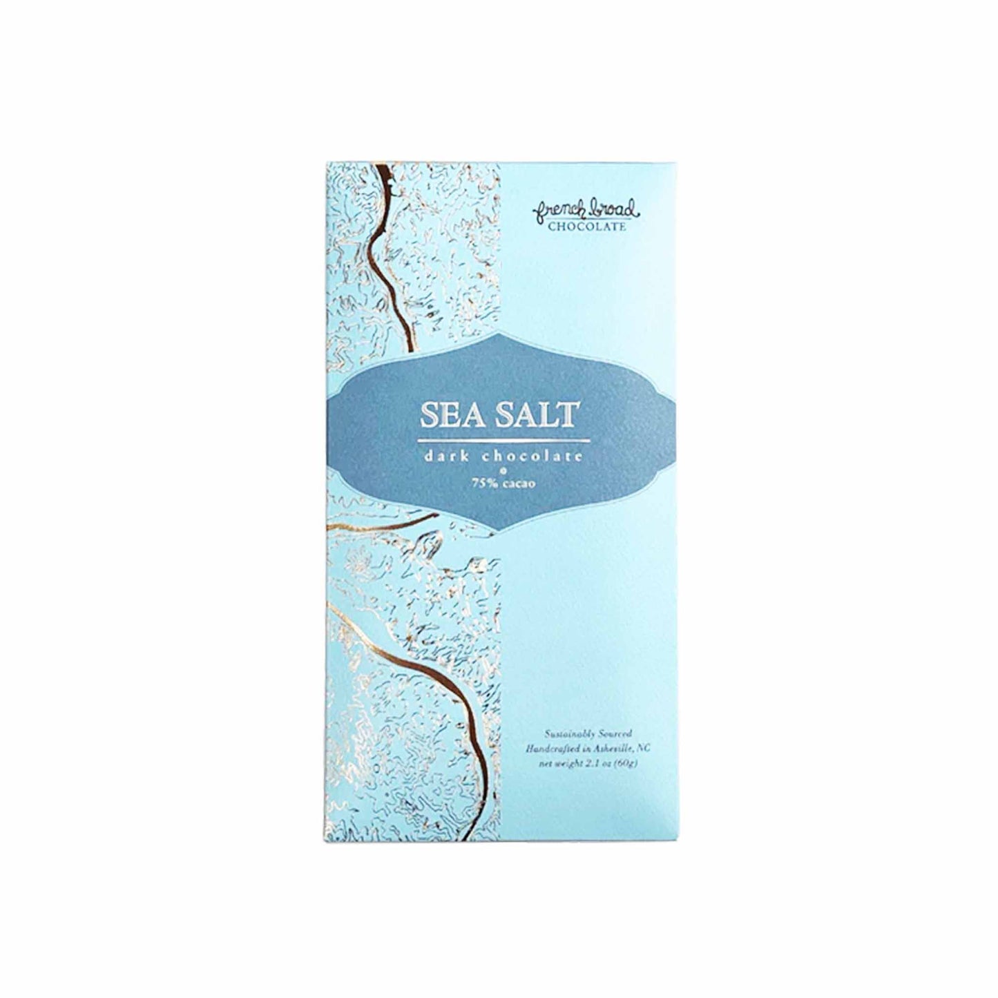 FRENCH BROAD SEA SALT 75% DARK CHOCOLATE 60g