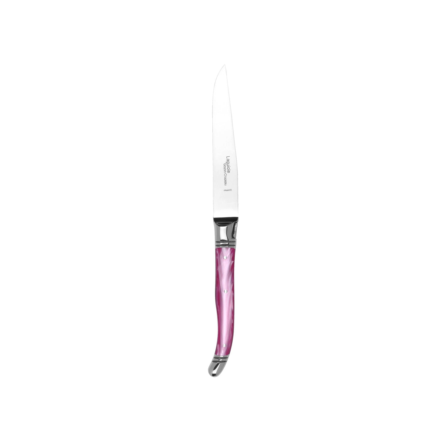 GOYON CHAZEAU 6 LAGUIOLE AVANTAGE KNIVES IN FUCHSIA