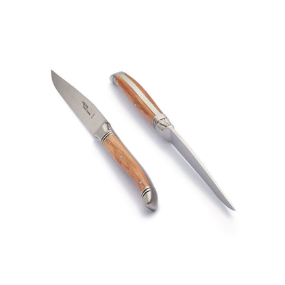 GOYON CHAZEAU 6 LAGUIOLE AVANTAGE KNIVES IN OLIVE WOOD, MATT FINISH