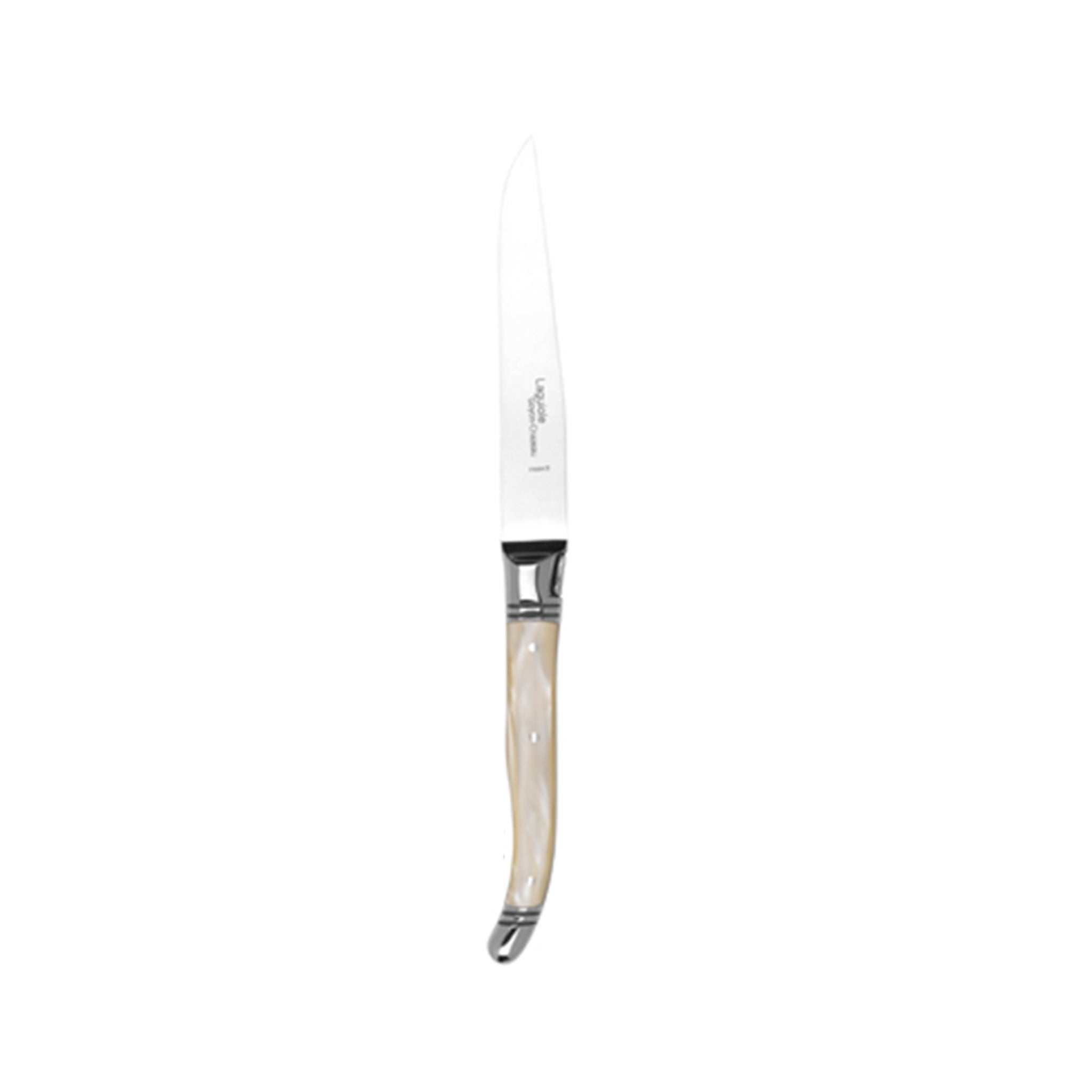 GOYON CHAZEAU 6 LAGUIOLE AVANTAGE KNIVES IN PEARLY CHAMPAGNE