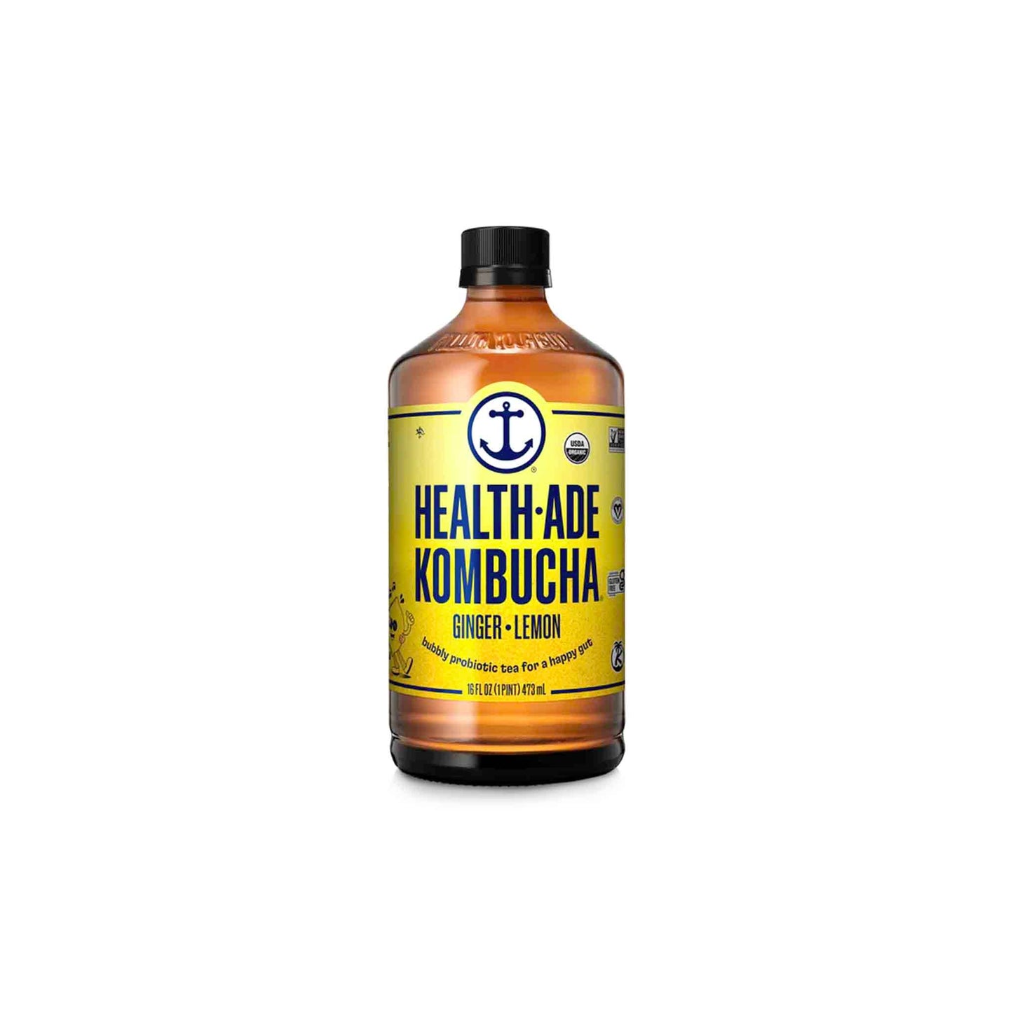 HEALTH ADE KOMBUCHA LEMON GINgER 16oz