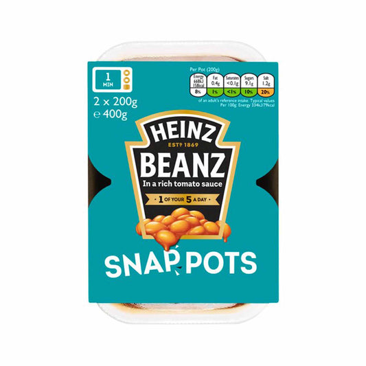 HEINZ BEANS SNAP POTS 2PACK 400g