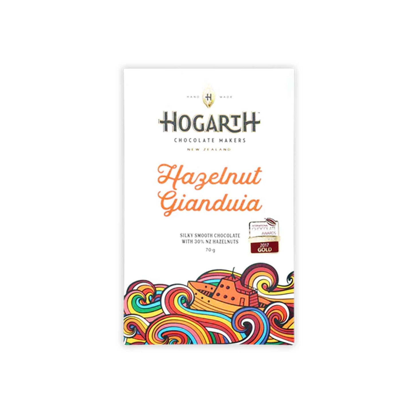 HOGARTH HAZELNUT GIANDUIA 45% SILKY SMOOTH CHOCOLATE 70g