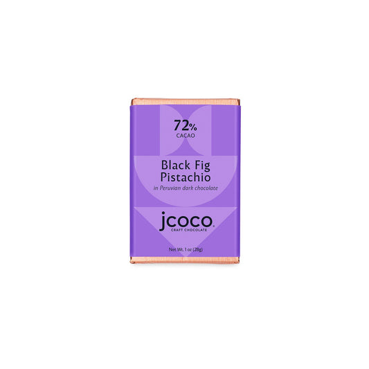 JCOCO BLACK FIG PISTACHIO 72% DARK CHOCOLATE 28g