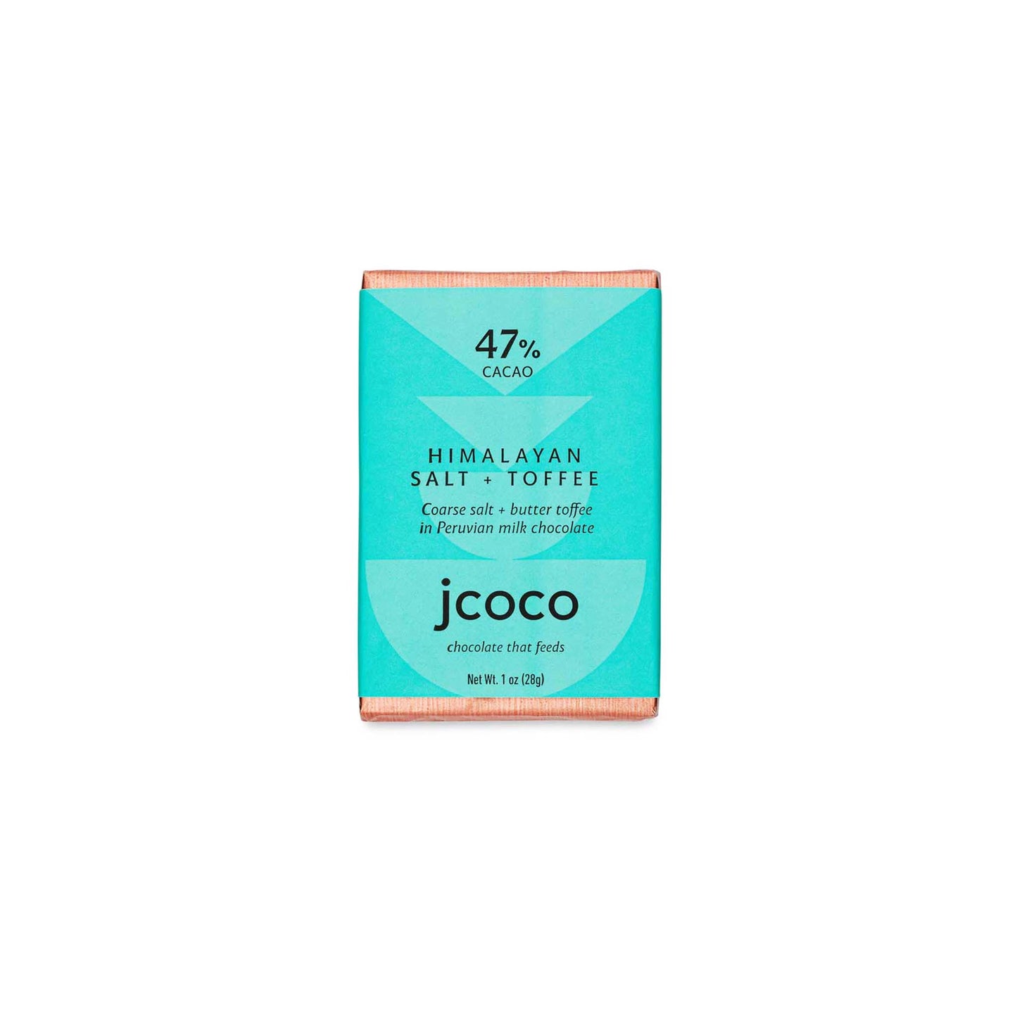 JCOCO HIMALAYAN SALT TOFFEE 47% MILK CHOCOLATE 28g