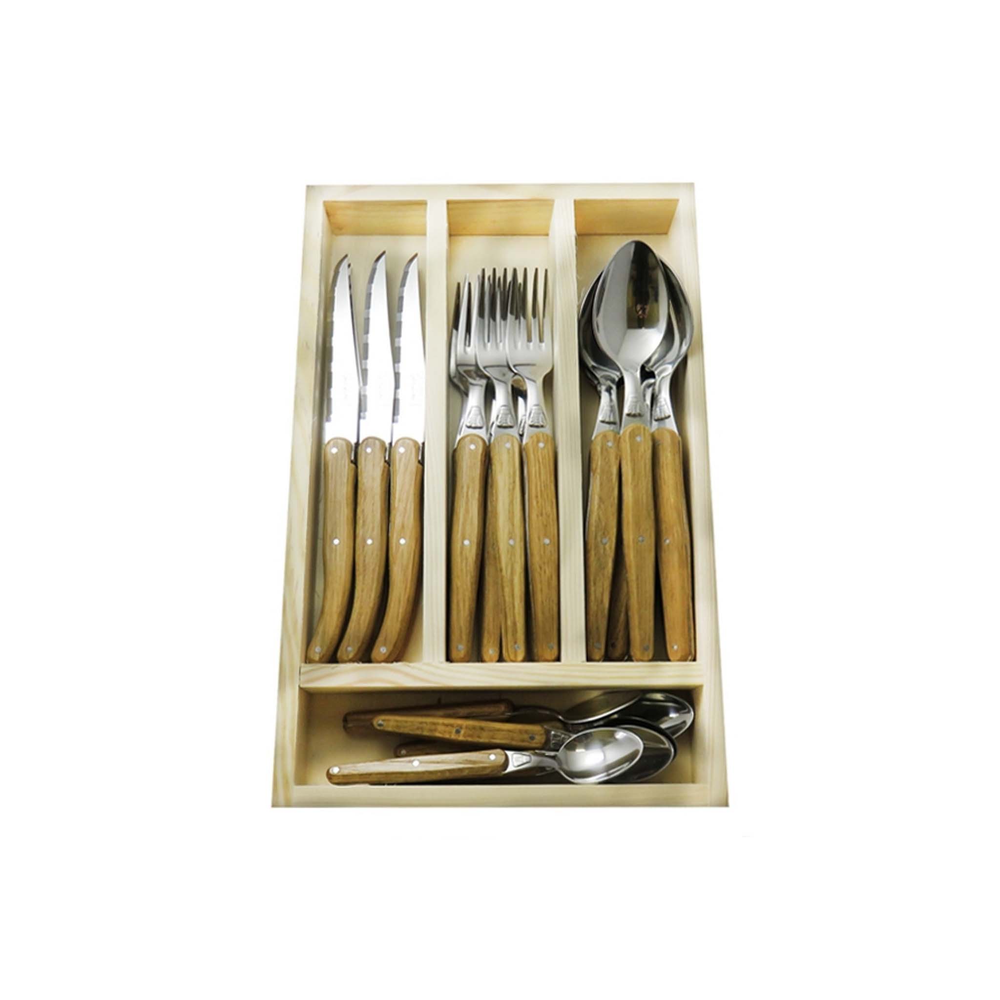 JEAN DUBOST LAGUIOLE 24 PIECE OAK WOOD SET