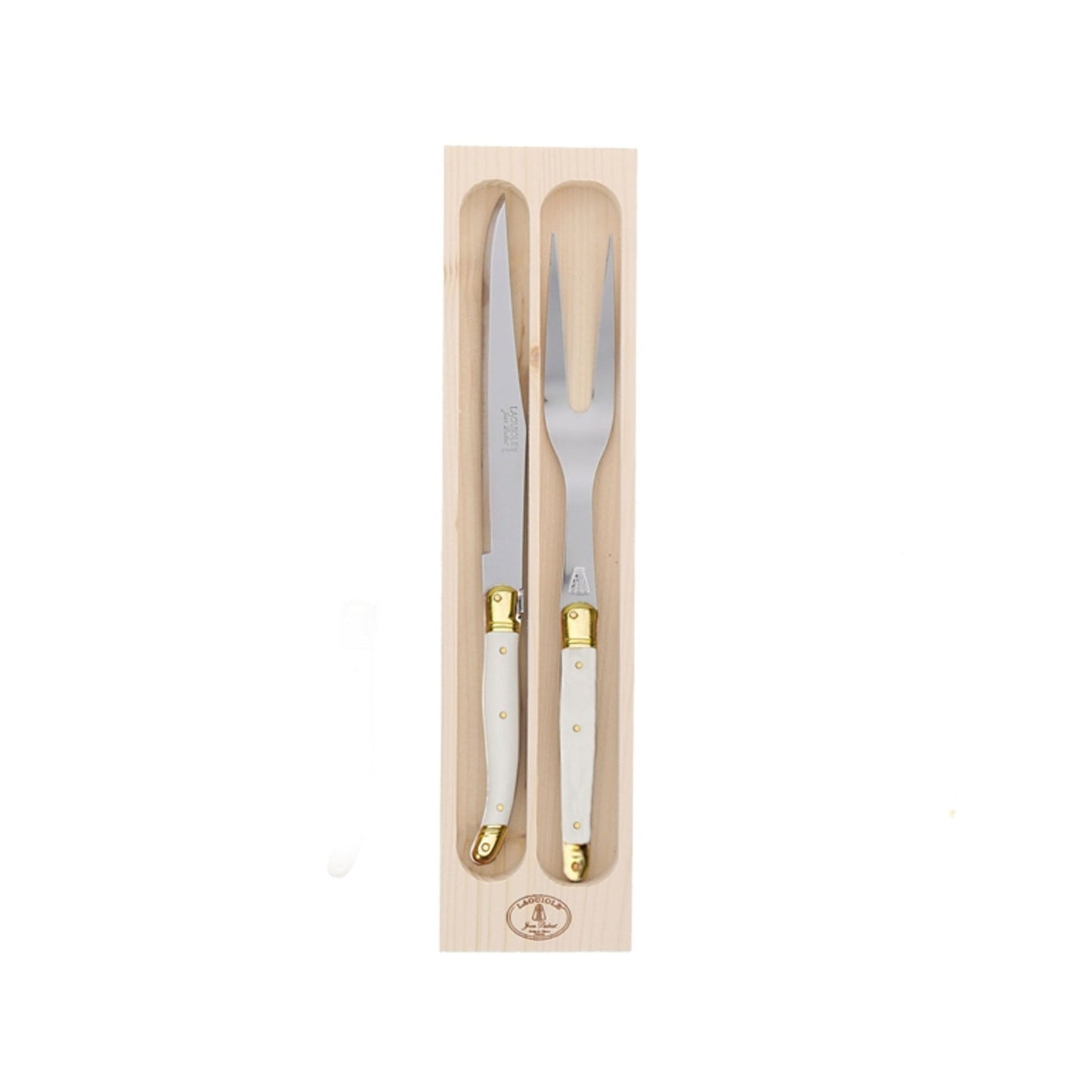 JEAN DUBOST LAGUIOLE CARVING SET IN IVORY