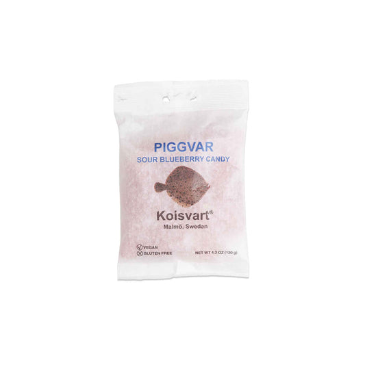 KOLSVART PIGGVAR SOUR BLUEBERRY CANDY FISH 4.2oz