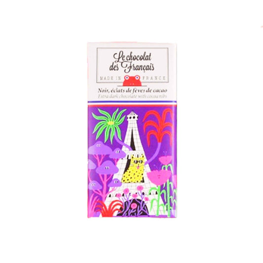 LE CHOCOLATE DE FRANCAIS DARK CHOCOLATE WITH NIBS 30g