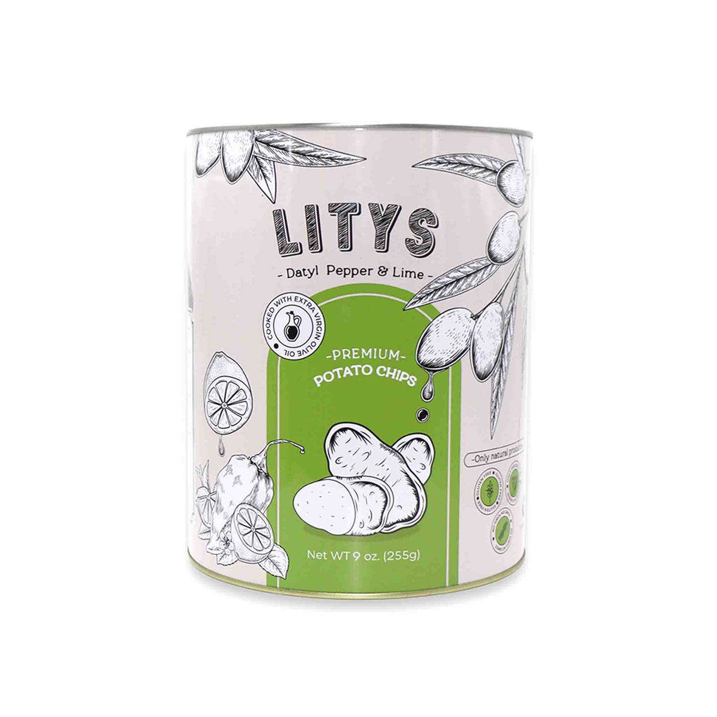 LITYS DATYL PEPPER & LIME PREMIUM POTATO CHIPS 9oz