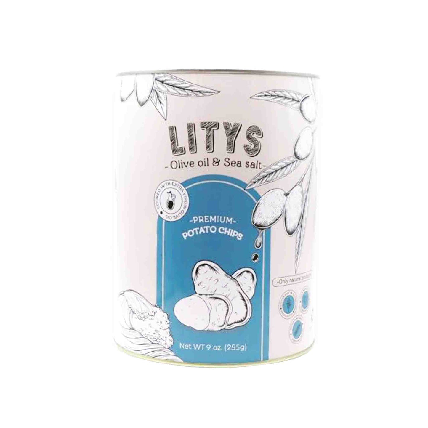 LITYS OLIVE OIL & SEA SALT PREMIUM POTATO CHIPS 9oz