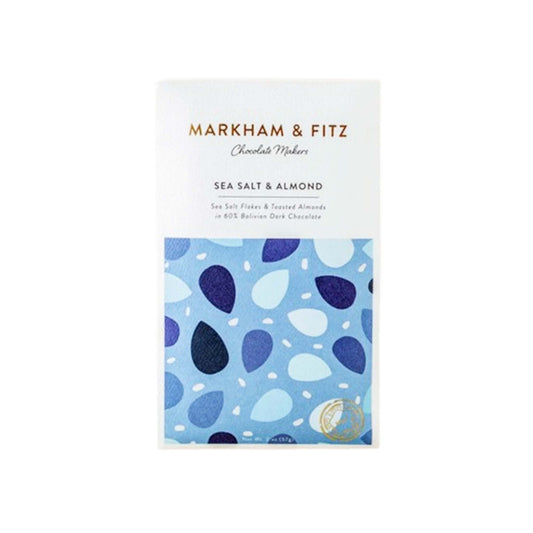 MARKHAM & FITZ SEA SALT ALMOND 60% DARK CHOCOLATE 2oz