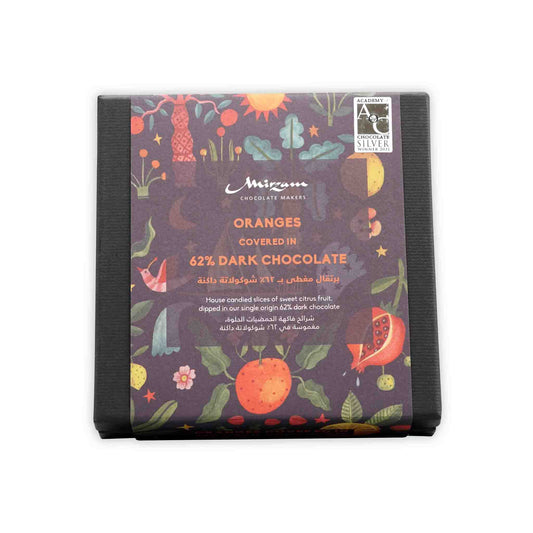 MIRZAM ORANGES IN 62% DARK CHOCOLATE 200g