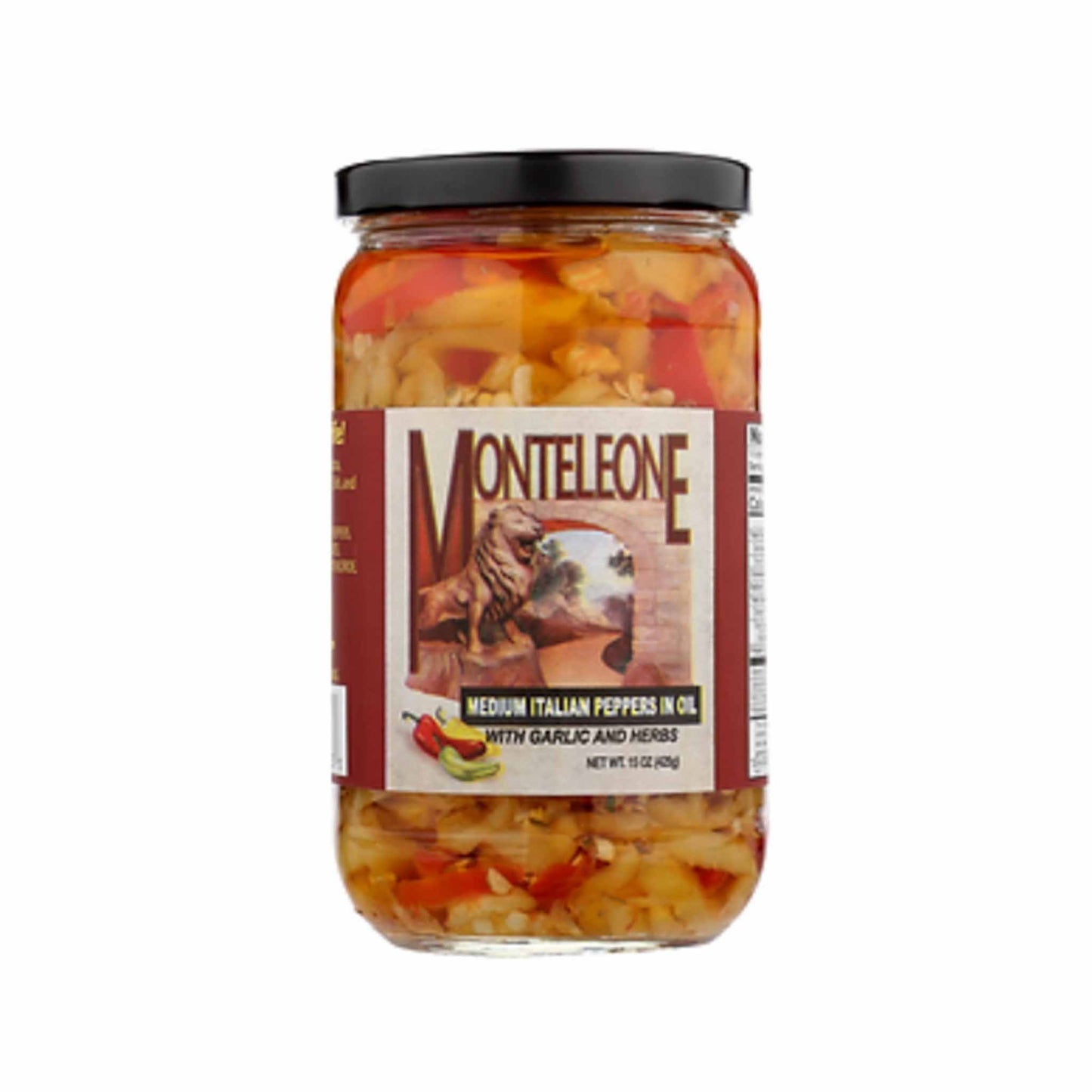 MONTELEONE MEDIUM PEPPERS IN OIL 15oz