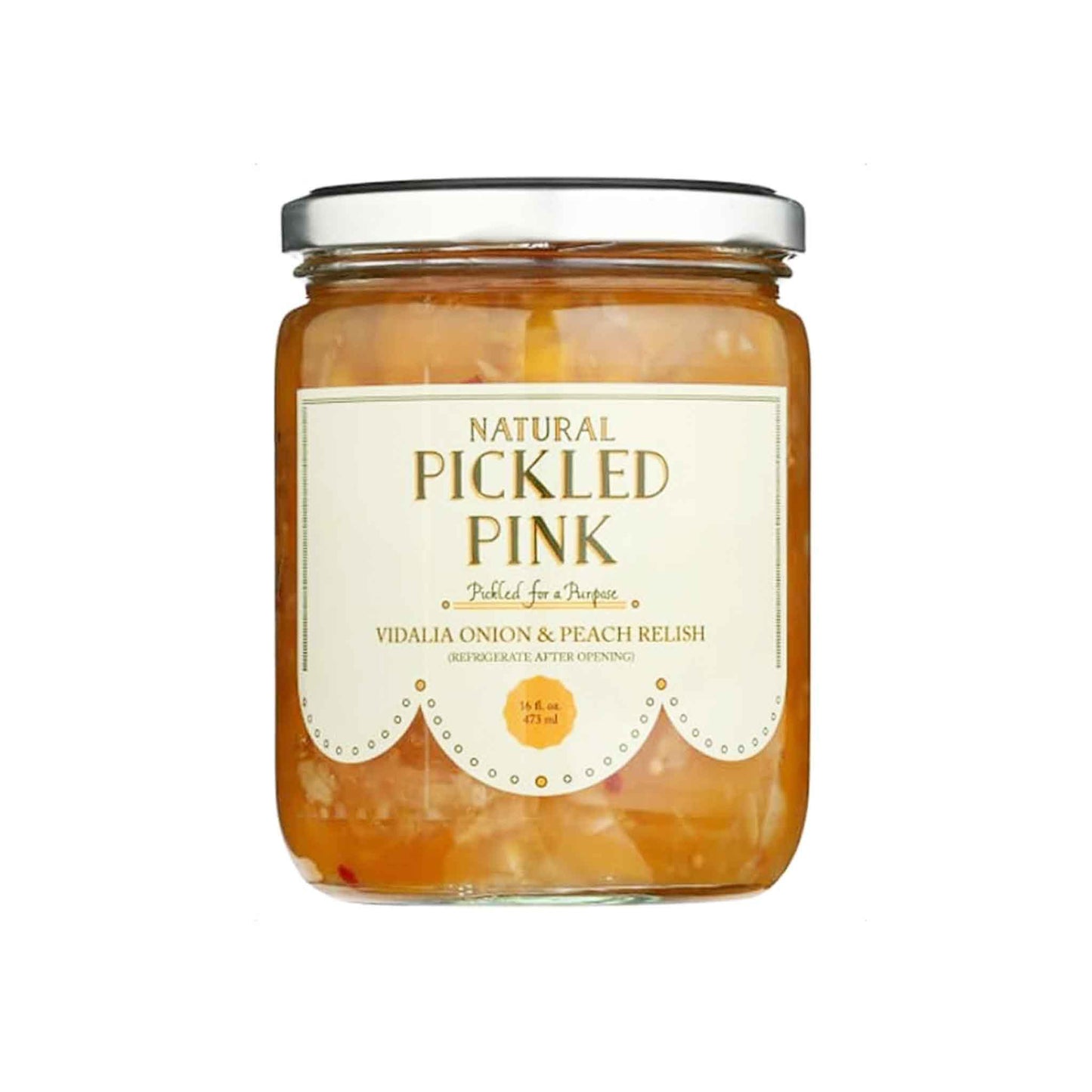 NATURAL PICKLED PINK VIDALIA ONION & PEACH RELISH 16oz