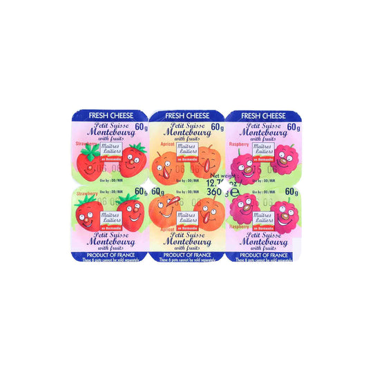 PETIT SUISSE MONTEBOURG WITH FRUIT 6 PACK 2.11oz