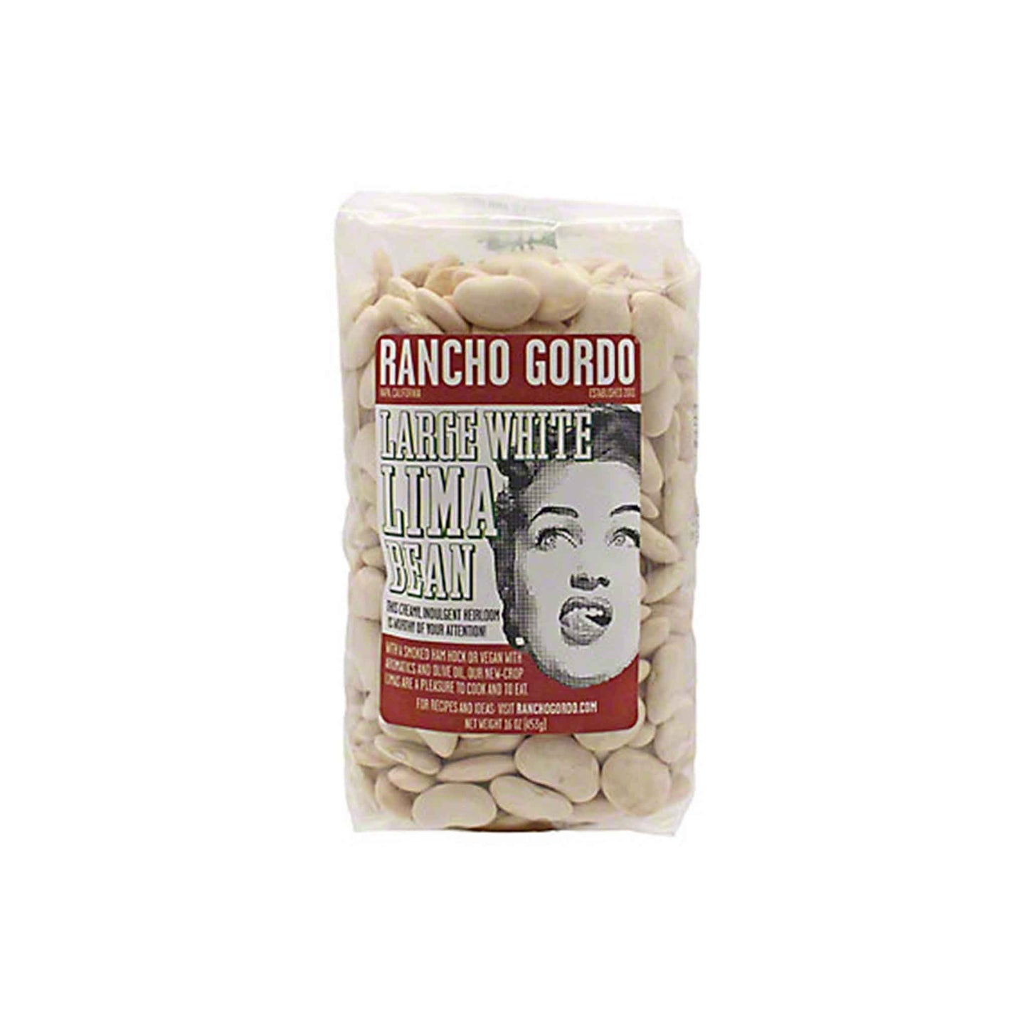 RANCHO GORDO LARGE WHITE LIMA BEANS 16oz