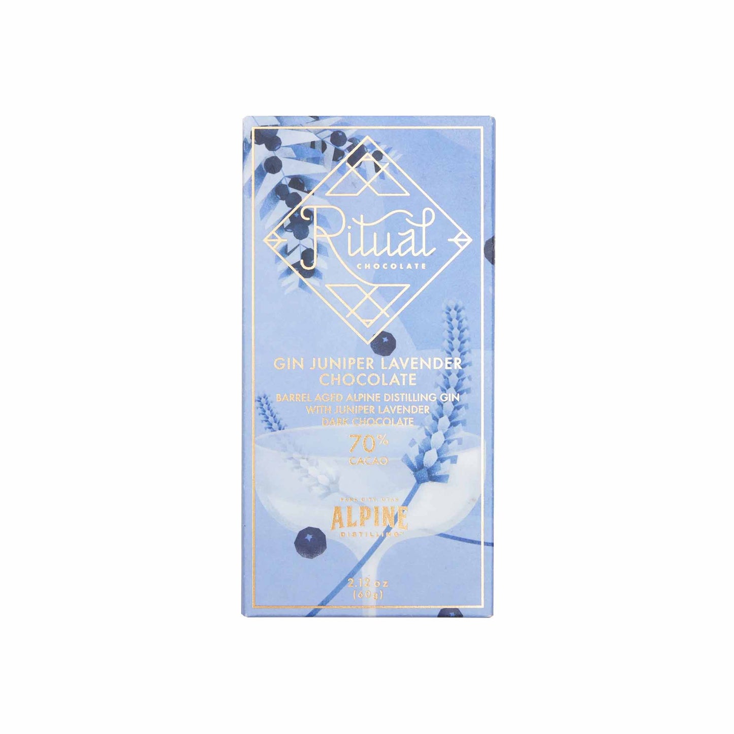 RITUAL JUNIPER LAVENDER 70% DARK CHOCOLATE 60g