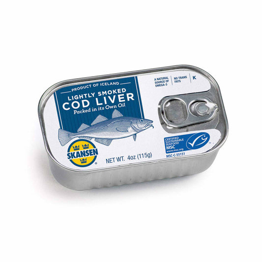 Skansen Lightly Smoked Cod Liver Tin