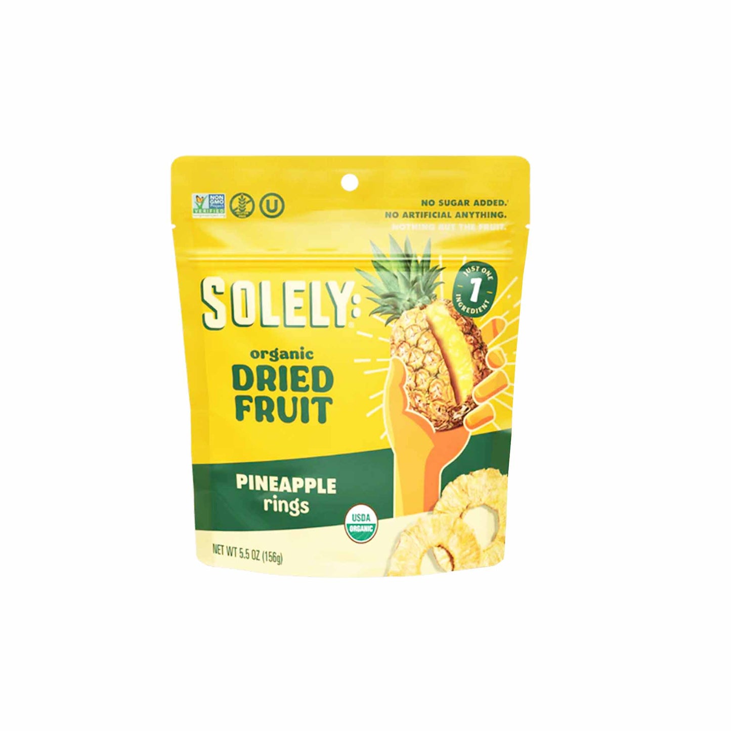 SOLELY ORGANIC DRIED PINEAPPLE RINGS 5.5oz