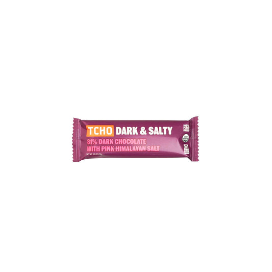 TCHO DARK & SALTY 81% DARK CHOCOLATE WITH PINK HIMALAYAN SALT 23g