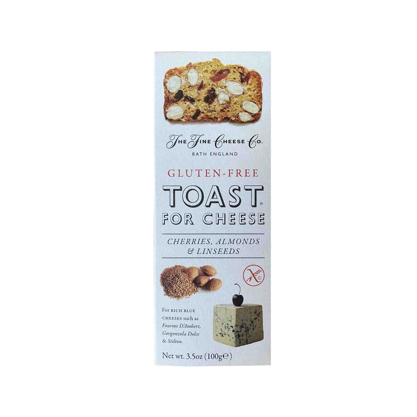 THE FINE CHEESE COMPANY GLUTEN FREE CHERRIES, ALMONDS & LINSEEDS TOAST 100g