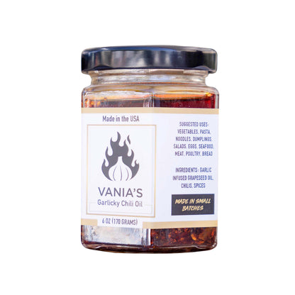 VANIA'S GARLICKY CHILI OIL 6oz